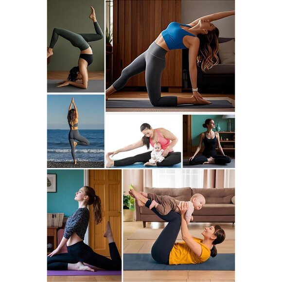 Womens High-Waist Seamless Yoga Leggings with Tummy Control & Pockets Large - Picture 6 of 7